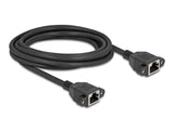 Delock Netzwerk Verlängerungskabel S/FTP RJ45 Buchse zu RJ45 Buchse Cat.6A flache Ausführung 3 m schwarz