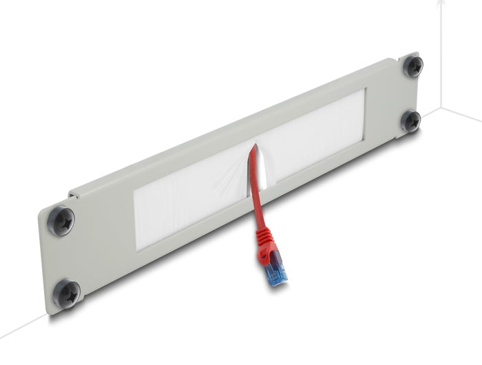 Delock 10″ Kabelmanagement Bürstenleiste 1 HE grau