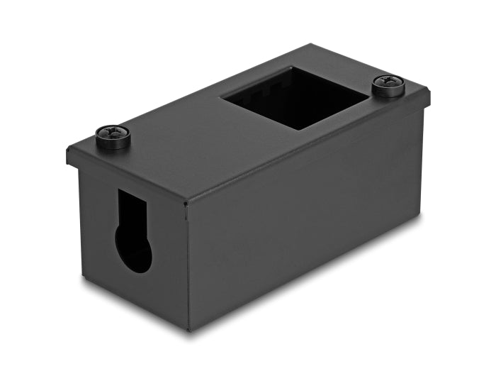 Delock Easy 45 Modulträger für Tisch- oder Wandmontage - 2 Port (22,5 x 45 mm) oder 1 Port (45 x 45 mm), Metall, schwarz