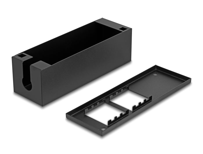 Delock Easy 45 Modulträger für Tisch- oder Wandmontage - 4 Port (22,5 x 45 mm) oder 2 Port (45 x 45 mm), Metall, schwarz