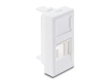 Delock Easy 45 H-Modulblende für Keystone Modul 1 Port mit Staubschutzklappe 22,5 x 45 mm weiß
