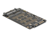 Delock Konverter M.2 Key M NVMe SSD zu U.2 und M.2 Key B SATA SSD zu SATA