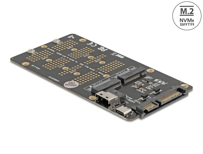 Delock Konverter M.2 Key M NVMe SSD zu SFF-8654 und M.2 Key B SATA SSD zu SATA