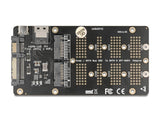 Delock Konverter M.2 Key M NVMe SSD zu SFF-8654 und M.2 Key B SATA SSD zu SATA