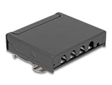 Delock Mini Desktop Patchpanel RJ45 Buchse 4 Port Cat.6A geschirmt schwarz - zur Montage an Tisch, Wand oder Hutschiene