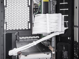 Delock PSU Verlängerungskabel Set 30 cm 5-teilig Sleeved mit Kabelkämmen (1 x 24 Pin ATX, 1 x 12 + 4 Pin 12VHPWR PCIe 5.0, 1 x 4 + 4 Pin EPS, 2 x 6 + 2 Pin PCIe) weiß