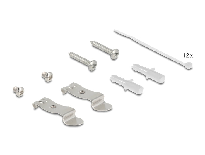 Delock Keystone Metall Halterung 12 Port für Hutschienen und Wandmontage