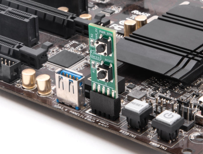 Delock Schalter mit Resettaste und Ein- / Austaste für PC-Mainboard