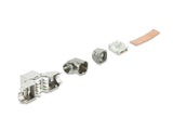 Delock Keystone Modul RJ45 Buchse zu LSA Cat.6A werkzeugfrei 90° winkelbar geschirmt für Kabeldurchmesser von 6,0 - 8,5 mm