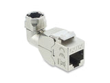 Delock Keystone Modul RJ45 Buchse zu LSA Cat.6A werkzeugfrei 90° winkelbar geschirmt für Kabeldurchmesser von 6,0 - 8,5 mm