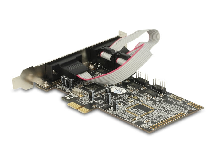 Delock PCI Express x1 Karte zu 4 x Seriell RS-232 mit Standard und Low Profile Slotblenden