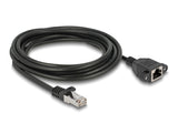 Delock Netzwerk Verlängerungskabel S/FTP RJ45 Stecker zu RJ45 Buchse Cat.6A flache Ausführung 2 m schwarz