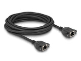Delock Netzwerk Verlängerungskabel S/FTP RJ45 Buchse zu RJ45 Buchse Cat.6A flache Ausführung 5 m schwarz