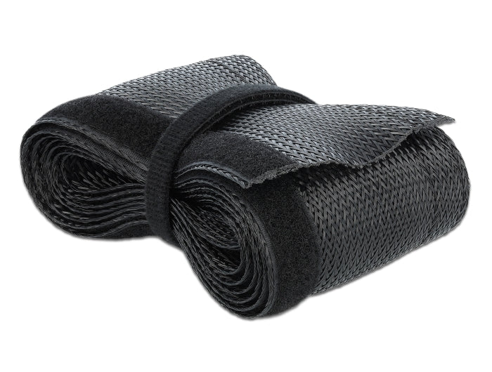 Delock Geflechtschlauch mit Klettverschluss 2 m x 32 mm schwarz