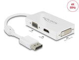 Delock Adapter DisplayPort 1.2 Stecker zu VGA / HDMI / DVI Buchse Passiv weiß