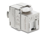 Delock Keystone Modul RJ45 Buchse zu LSA Cat.6A geschirmt werkzeugfrei mit Staubschutzklappe