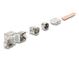 Delock Keystone Modul RJ45 Buchse zu LSA Cat.6A werkzeugfrei 45° winkelbar geschirmt