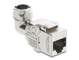 Delock Keystone Modul RJ45 Buchse zu LSA Cat.6A werkzeugfrei 90° winkelbar geschirmt für Kabeldurchmesser von 5,0 - 8,5 mm