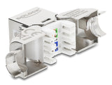 Delock Keystone Modul RJ45 Buchse zu LSA Cat.6A werkzeugfrei 90° winkelbar geschirmt für Kabeldurchmesser von 5,0 - 8,5 mm