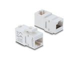 Delock Keystone Modul Kupplung RJ45 Buchse zu Buchse Cat.6A 90° gewinkelt Kunststoff UTP weiß