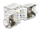 Delock Keystone Modul RJ45 Buchse zu LSA Cat.6A mit Metall Latch werkzeugfrei 45° winkelbar geschirmt
