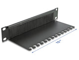 Delock 10″ Kabelmanagement Bürstenleiste mit Kabelabfangplatte 1 HE schwarz