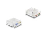 Delock Keystone Modul RJ45 Buchse zu LSA Cat.6 UTP werkzeugfrei schwarz / weiß
