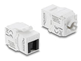 Delock Keystone Modul RJ45 Buchse zu LSA Cat.6 UTP werkzeugfrei mit Staubschutzklappe weiß / schwarz