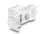 Delock Keystone Modul RJ45 Buchse zu LSA Cat.6 UTP werkzeugfrei mit Staubschutzklappe weiß / schwarz