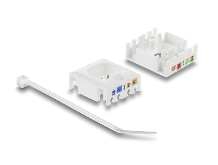 Delock Keystone Modul RJ45 Buchse zu LSA Cat.6 UTP werkzeugfrei mit Staubschutzklappe weiß / schwarz