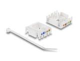 Delock Keystone Modul RJ45 Buchse zu LSA Cat.6 UTP werkzeugfrei mit Staubschutzklappe weiß / schwarz