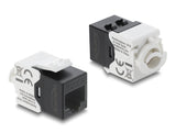 Delock Keystone Modul RJ45 Buchse zu LSA Cat.6 UTP mit Verschlussclip und kabelbinderfrei