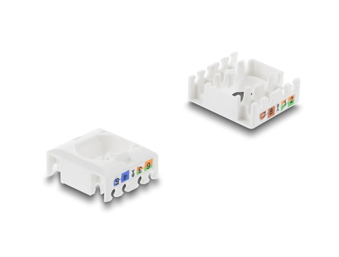 Delock Keystone Modul RJ45 Buchse zu LSA Cat.6 UTP mit Verschlussclip und kabelbinderfrei