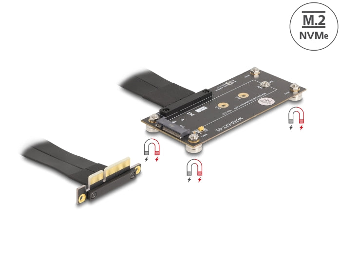 Delock Adapter PCIe 3.0 x4 Stecker 90° gewinkelt zu M.2 Key M Buchse mit Kabel 10 cm