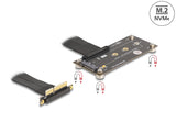 Delock Adapter PCIe 3.0 x4 Stecker 90° gewinkelt zu M.2 Key M Buchse mit Kabel 10 cm