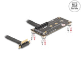 Delock Adapter PCIe 3.0 x1 Stecker 90° gewinkelt zu M.2 Key M Buchse mit Kabel 10 cm