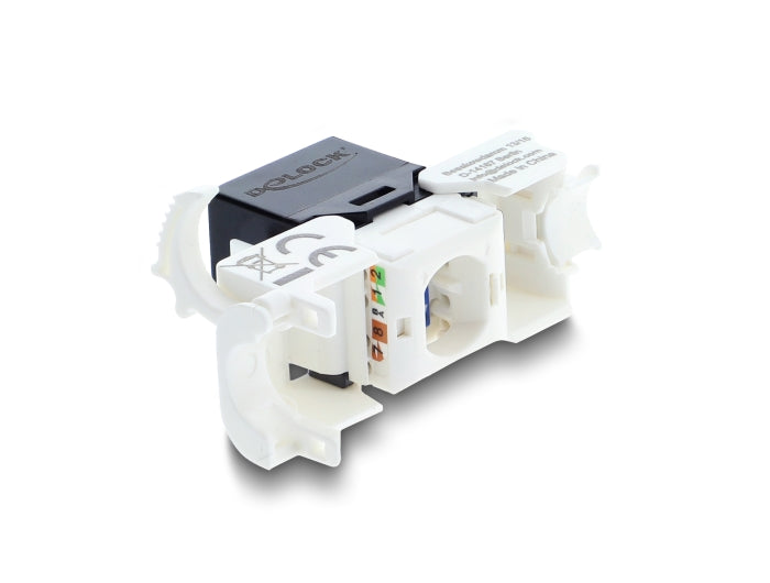 Delock Keystone Modul RJ45 Buchse zu LSA Cat.6 UTP mit Verschlussclip und kabelbinderfrei