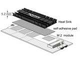 Delock Kühlkörper flach 100 mm für M.2 Modul schwarz