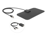 Delock DAB+ DVB-T2 Antenne F Stecker 5 - 25 dB aktiv omnidirektional schwarz Klebemontage