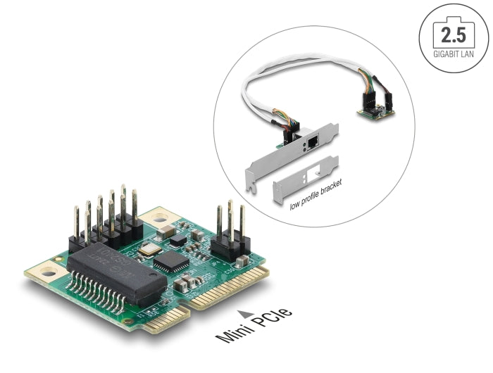 Delock Mini PCIe I/O PCIe half size 1 x RJ45 Gigabit LAN Low Profile