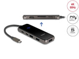 Delock USB Type-C™ Dockingstation 4K - HDMI / USB Hub / SD - Micro SD Slot / PD 3.0 85 W Oberfläche aus gehärtetem Glas