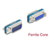 Delock HF/EMI Entstörfilter D-Sub 15 Pin Stecker zu Buchse mit Tiefpass induktiv