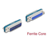 Delock HF/EMI Entstörfilter D-Sub 25 Pin Stecker zu Buchse mit Tiefpass induktiv