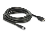 Delock M12 Kabel A-kodiert 17 Pin Buchse zu HDMI Stecker 3 m schwarz