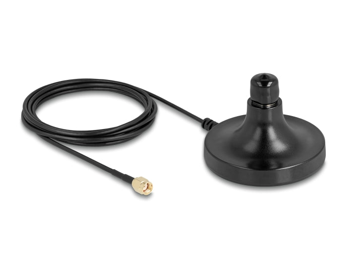 Delock Magnetischer Antennen Standfuß 1 x N Buchse zu 1 x RP-SMA Stecker ULA100 3 m outdoor schwarz
