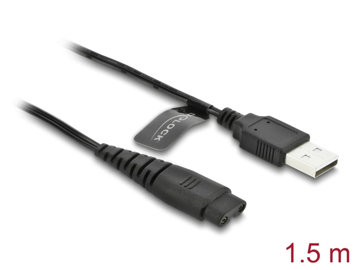 Delock USB Ladekabel 5 V für Elektrorasierer kompatibel mit Hatteker RFC-588, RFC-598, RFC-690, RFC-692, RFC-696, RSCX-7568, RSCX-9598 Serie - Rasierer Ladegerät Ersatzkabel 1,2 m
