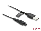 Delock USB Ladekabel / USB Ladeadapter 5 V für Elektrorasierer kompatibel mit Remington HC4250, MB4200, MB6850, XR1330 Serie - Rasierer Ladegerät Ersatzkabel 1,2 m