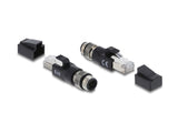 Delock M12 Adapter D-kodiert 4 Pin Stecker zu RJ45 Stecker schwarz