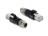 Delock M12 Adapter X-kodiert 8 Pin Stecker zu RJ45 Stecker schwarz