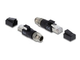Delock M12 Adapter X-kodiert 8 Pin Stecker zu RJ45 Stecker schwarz